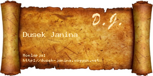 Dusek Janina névjegykártya